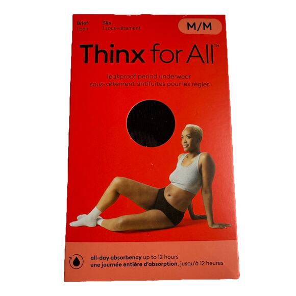 Thinx for All Period Underwear Super Absorbency - Black Briefs Size M - Picture 1 of 5